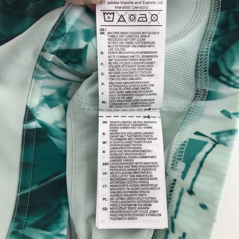 Adidas Green White Cross Back Sports Bra - Picture 8 of 8